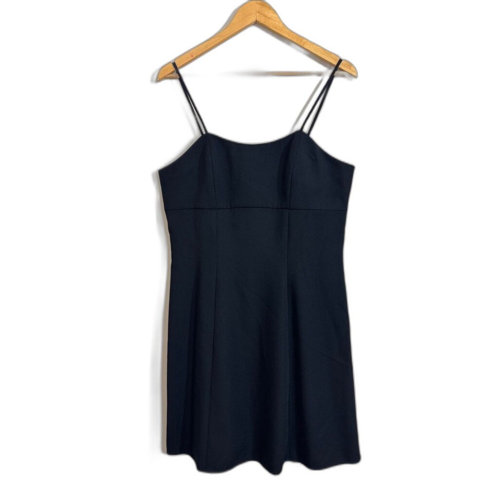 Saks Fifth Avenue Women Y2K Black Spaghetti Strap Mini Dress size 10 Party Goth